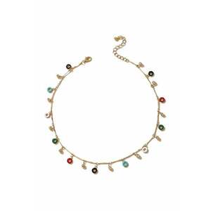 Colier auriu - cu cerculete colorate - Severina C22 - imagine