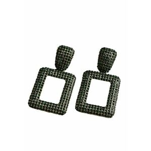 Cercei aurii - dreptunghiulari - cu pietre verzi - Tracy C2 - imagine