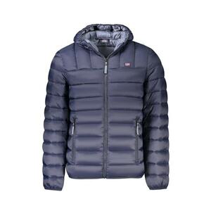 Jacheta matlasta barbati - cu 2 buzunare exterioare - gluga - logo - Bleumarin - imagine