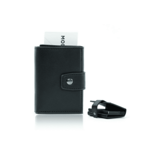 Portofel barbati - SW38 - piele - suport carduri metalic - negru - 7 -5x9 -5x2 -5cm imagine