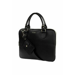 Geanta de piele pentru laptop 13 - 3'' FL26 Alcamo neagra imagine