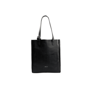 Geanta shopper din piele pentru femei FL27 Fiore - neagra cu imprimeu sarpe imagine