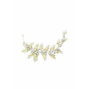 Accesoriu de par - auriu - cu frunzulite - pietre si perle - Malfrid C5 - imagine