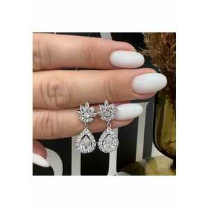 Cercei argintii - cu pietre din zirconiu - Jalma C8 - imagine