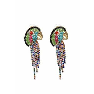 Cercei aurii - forma de papagal - cu pietre multicolore - Filomena C4 - imagine