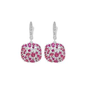 Cercei argintii - cu pietre roz din zirconiu - Eletta C3 - imagine