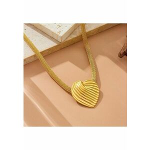 Colier auriu - din otel inoxidabil - suflat cu aur 18k - cu pandantiv inima - Destiny C12 imagine