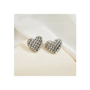 Cercei din argint cu Inima Aurie imagine
