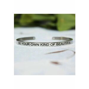 Bratara argintie - ajustabila - gravata Be your own kind of beautiful P3 - imagine