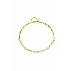 Colier auriu - din otel inoxidabil - cu zale si stelute - suflat cu aur 18k - Raimo C6 imagine