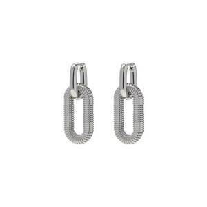 Cercei argintii - din otel inoxidabil - forma ovala - suflati cu aur 18k - Geneva C2 imagine