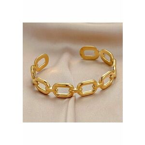 Bratara aurie - din otel inoxidabil - suflata cu aur 18k - forma de zale imbinate - Delia C10 imagine