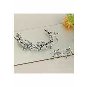 Set Coronita si Cercei - neagra - cu margelute - Riken C4 - imagine