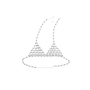 Lant de corp - stil sutien - argintiu - cu perle - Emanuela C10 - imagine