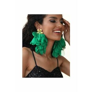 Cercei verzi - cu flori aurii si petale supradimensionate - Berno C16 - imagine