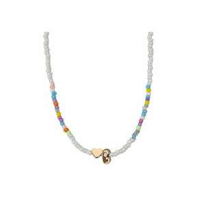 Colier auriu - cu margelute colorate - litera G C2 imagine