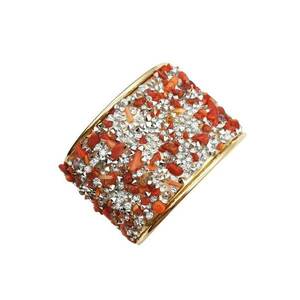 Bratara aurie - reglabila - cu paiete rosii - Anabel C1 imagine