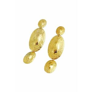 Cercei aurii - lungi - cu placute ovale - Hermina C15 - imagine