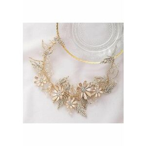 Accesoriu de par - auriu - modelator - cu flori si pietre - Anarosa C21 - imagine