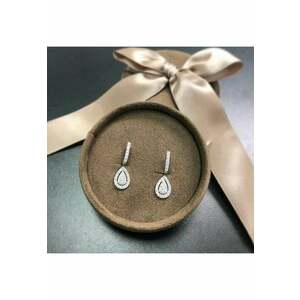 Cercei argintii - forma de lacrima - cu pietre din zirconiu - Madlen C3 - imagine