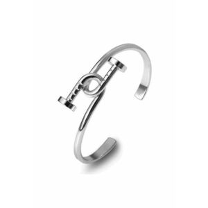 Bratara argintie - tip bangle - forma de cui - Kleo C1 - imagine