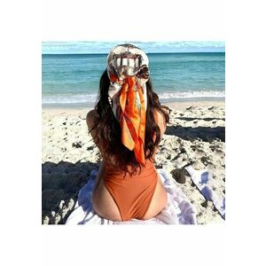 Esarfa patrata - bej - cu imprimeu - Angelia C3 - imagine