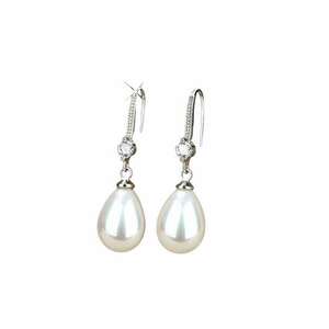 Cercei argintii - cu perle si pietre din zirconiu - Karolina C8 - imagine