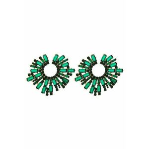 Cercei aurii - cu pietre verzi - Rickey C17 - imagine