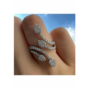 Inel argintiu - reglabil - cu pietre din zirconiu - Rico C21 imagine