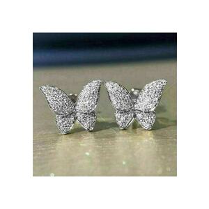 Cercei argintii - forma de fluture - cu pietre din zirconiu - Otto C7 - imagine