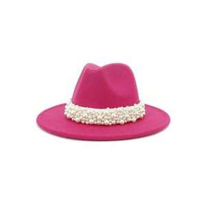 Palarie dama cu perle Jesina - Roz - Bumbac imagine