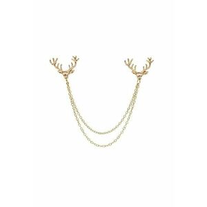 Brosa aurie - dubla - cu lanturi si coarne de cerb - Odelia C2 - imagine