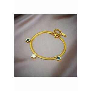 Bratara aurie - din otel inoxidabil - suflata cu aur 18k - cu stelute - Ephra C3 imagine