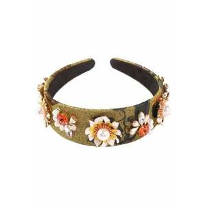 Bentita cu pietre Berith - Textil - Verde imagine