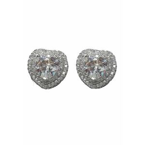 Cercei argintii - forma de inima - cu pietre din zirconiu - Elda C3 - imagine