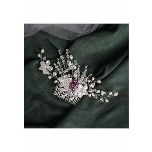 Accesoriu par - argintiu - cu perle si pietre - Aster C7 - imagine