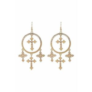 Cercei rotunzi - aurii - cu cruciulite - Maritsa C12 - imagine