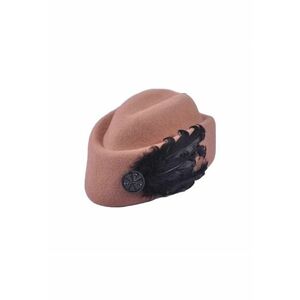 Bereta dama - bej - cu pene - Julinda - imagine