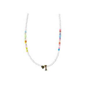 Colier auriu - cu margelute colorate - litera I C2 imagine