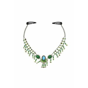 Accesoriu de frunte - auriu - cu margelute verzi - Frode C7 - imagine