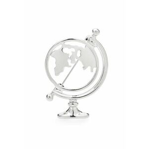 Brosa argintie - forma de glob pamantesc - Iulya C6 - imagine