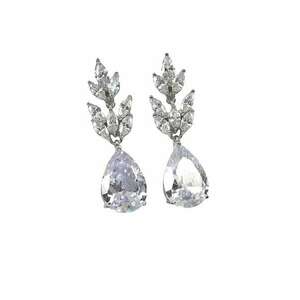 Cercei argintii - forma de lacrima - cu pietre din zirconiu - Edrun C3 - imagine