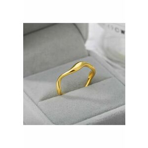 Inel auriu - reglabil - din otel inoxidabil - suflat cu aur 18k - forma ondulata - Cissel C4 imagine