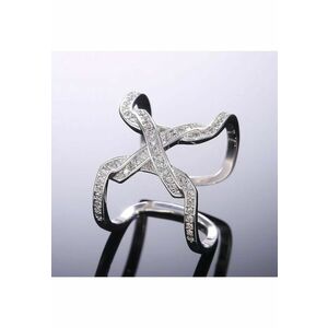 Inel argintiu - ajustabil - cu pietre din zirconiu - Jonas C9 - imagine