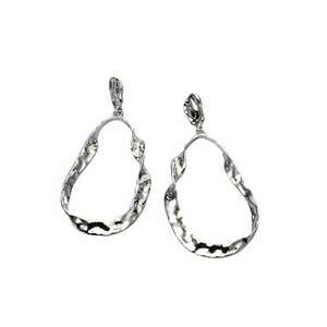 Cercei argintii - rasuciti - cu textura sifonata - Viona C3 - imagine