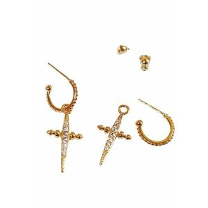 Cercei aurii - forma de cruce - cu pietre din zirconiu - Kaja C8 - imagine