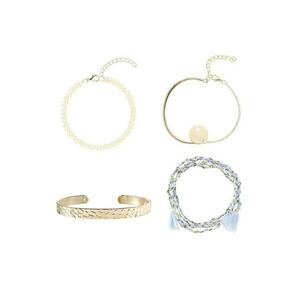 Set 4 bratari aurii - cu snur bleu - Tulla C3 - imagine