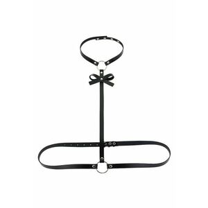 Lant de corp - negru - din piele ecologica - marime universala - Justine C18 - imagine