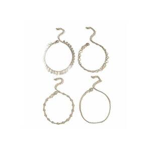 Set 4 bratari de picior - argintii - cu stelute - Talita C3 - imagine