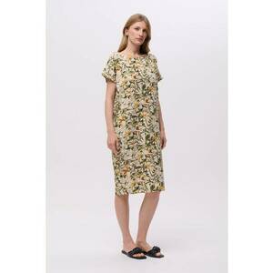 Rochie lejera din amestec de in cu imprimeu imagine